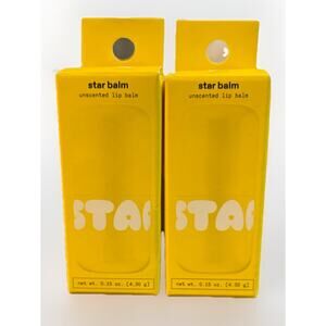 Starface Star Balm Unscented Lip Balm 0.15 oz Hydrating Shea Cocoa Butter 2 Pack
